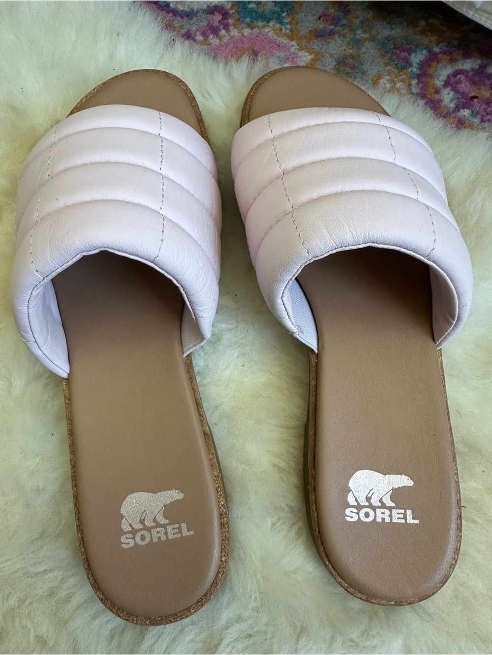 Sorel Ella III Puff Slide Sandals Pink Quilted Comfort Slides Cushioned Size 8.5 - Picture 5 of 7